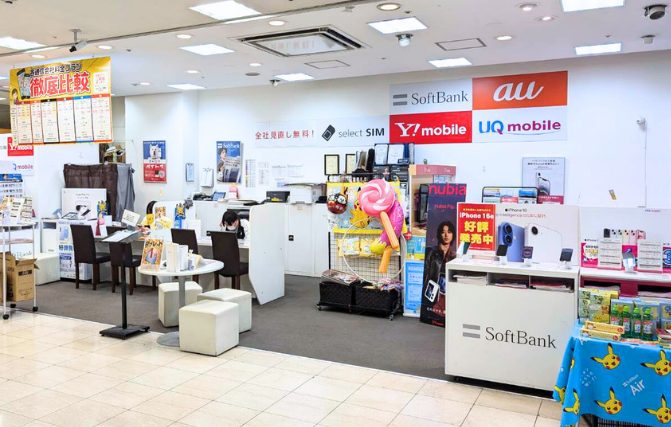 selectSIM 布施店の店舗の様子